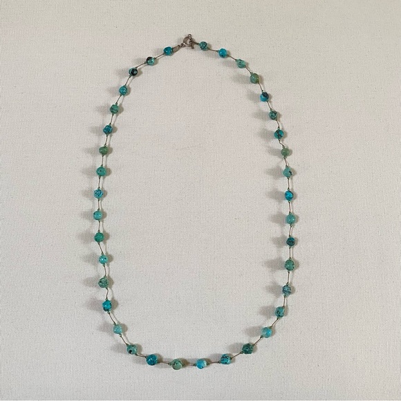 MARGO MORRISON TURQUOISE NECKLACE 36” HANDMADE - Picture 5 of 15